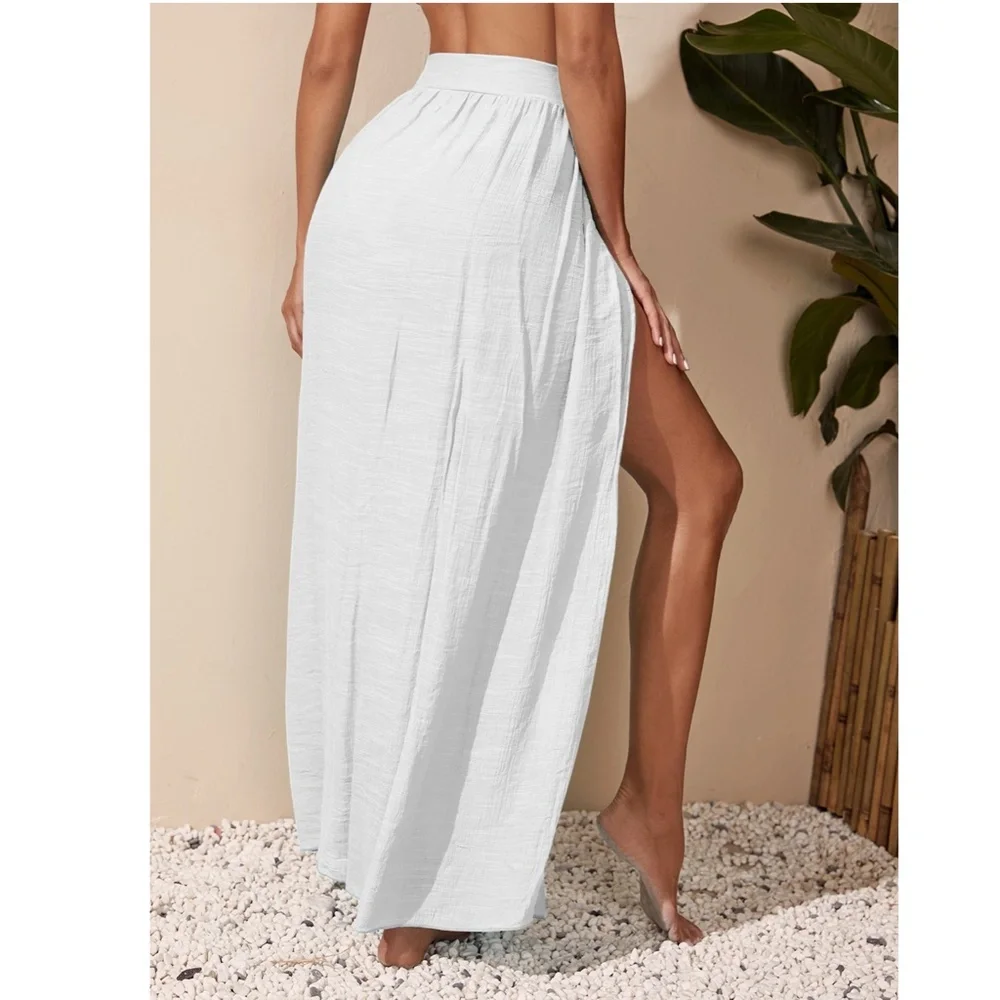 White Sarong Skirt Tie Side - Picture 9 of 15